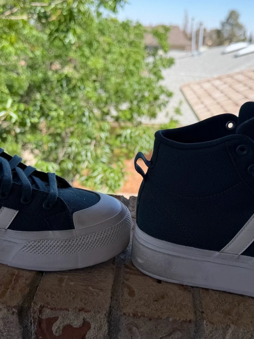 Adidas Women's High-Top Sneakers in Dark Green and White - Picture 5 of 8